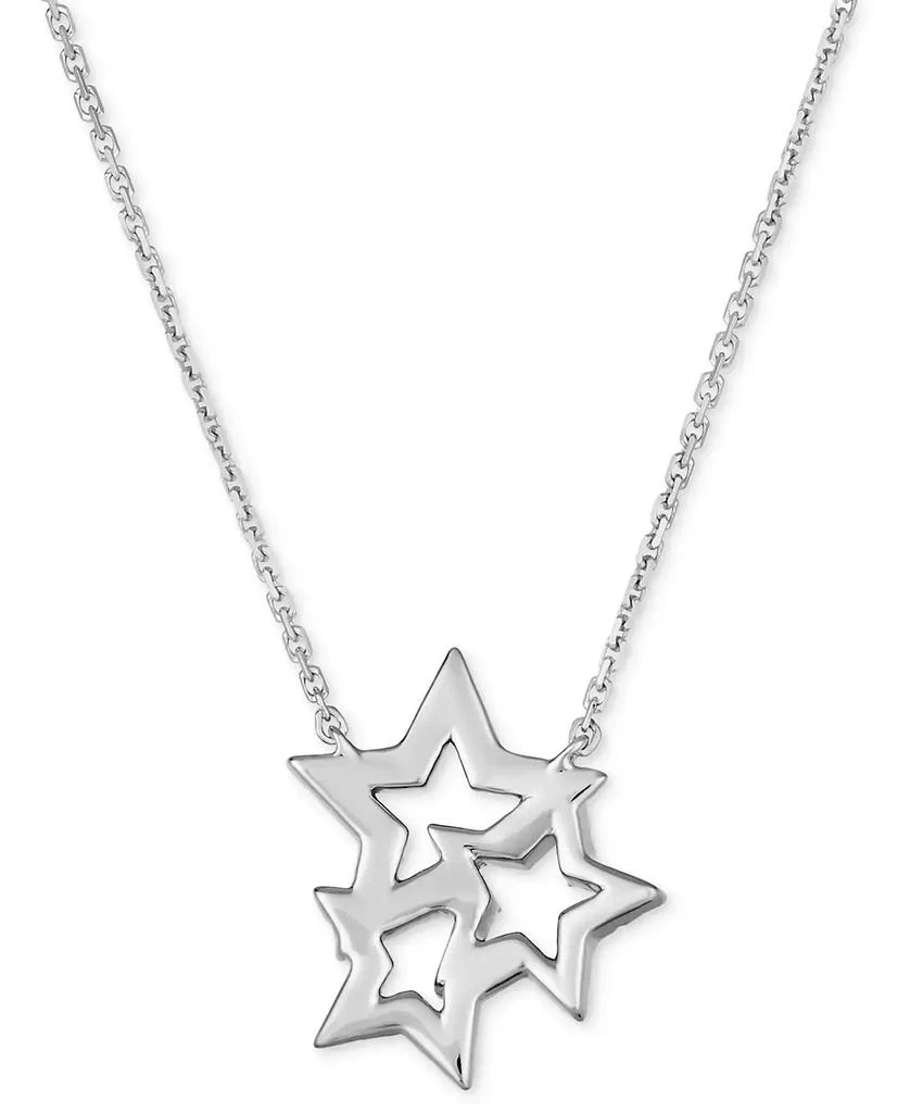Le Vian Multi-Gemstone (1/4 ct. t.w.) 
Vanilla Diamond (1/10 ct. t.w.) Triple Star 18" Pendant Necklace in 14k White Gold 3