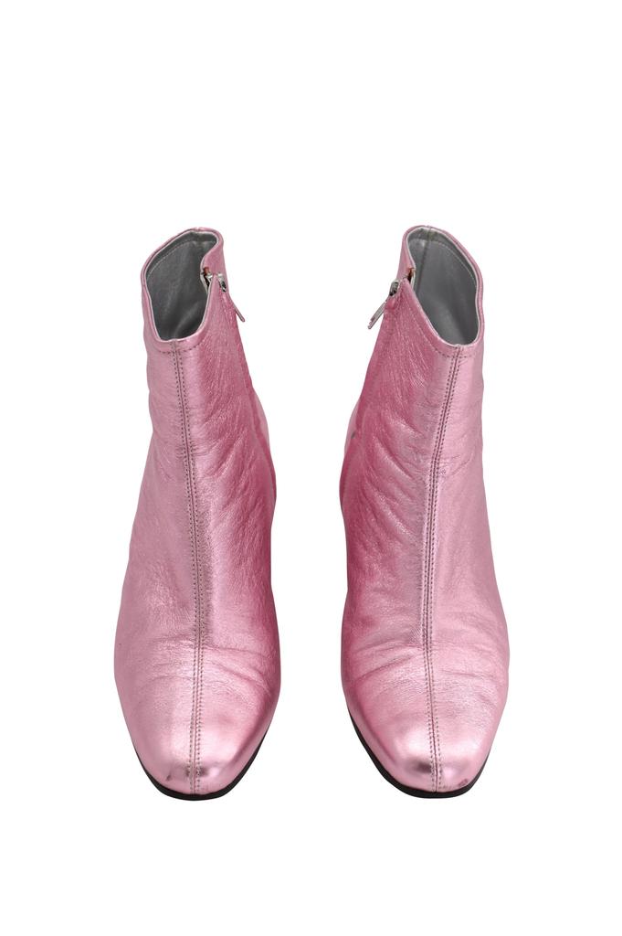 ALEXACHUNG Alexachung Metallic Beatnik Ankle Boots in Pink Leather