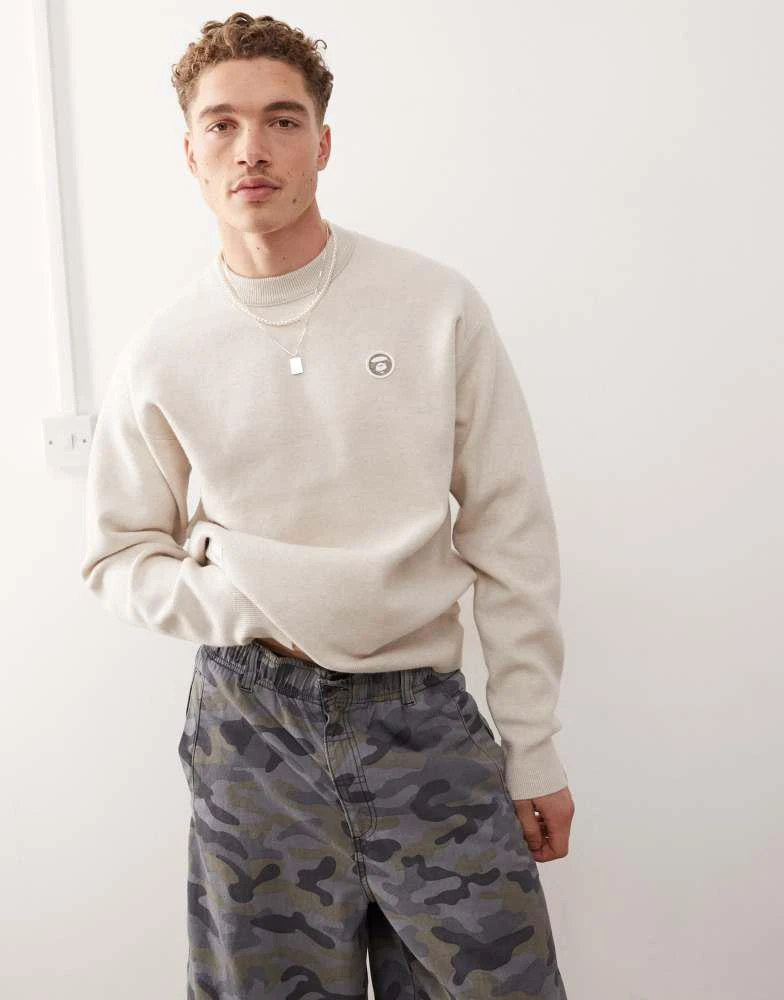 AAPE Aape By A Bathing Ape Now knitted jumper in beige 1