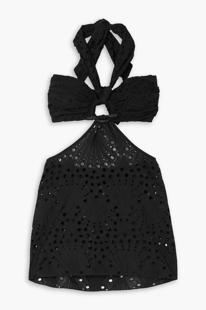 JOHANNA ORTIZ Uncu cutout broderie anglaise cotton halterneck mini dress 1
