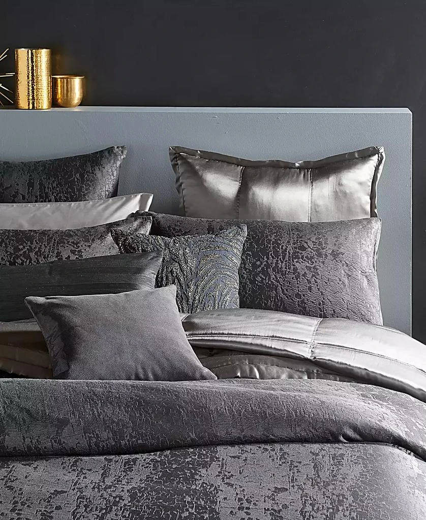 Donna Karan CLOSEOUT! Moonscape Reversible Textured Jacquard Duvet Cover 8