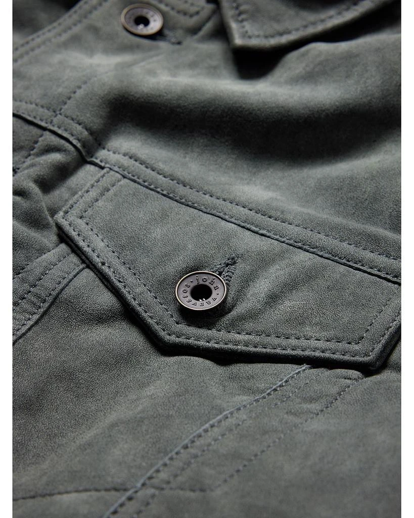 John Varvatos Andrew Slim Fit Leather Trucker Jacket 6