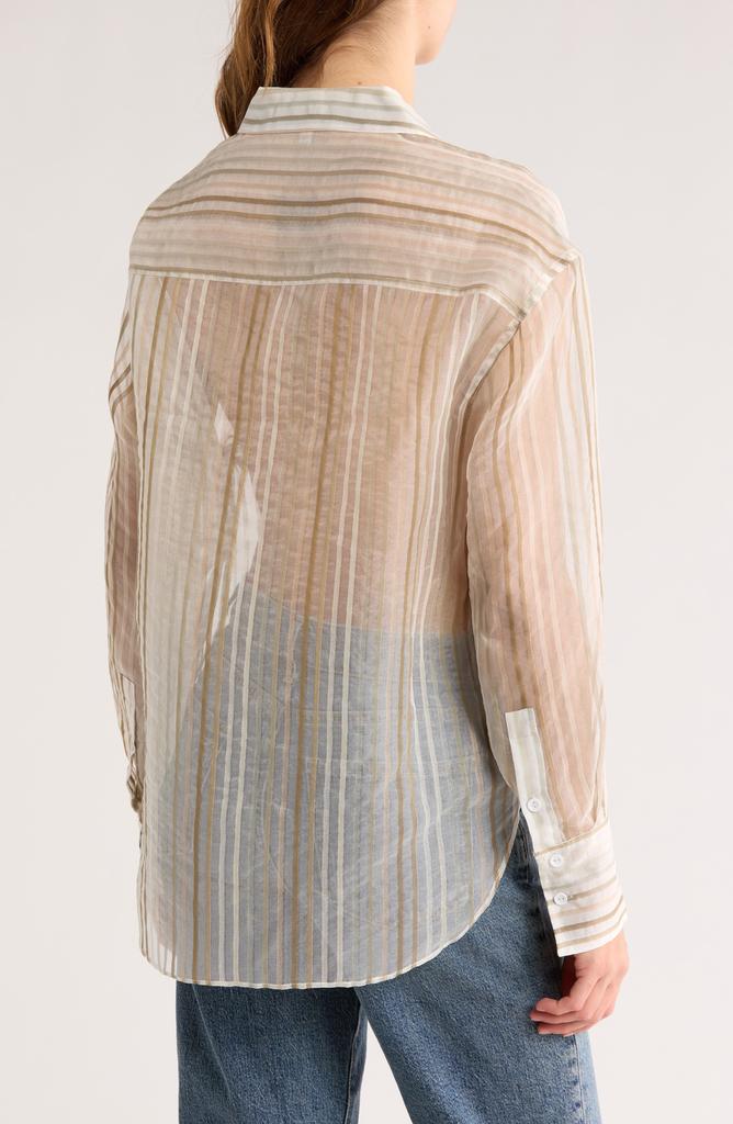 Joie Keeley Stripe Silk & Cotton Button-Up Shirt