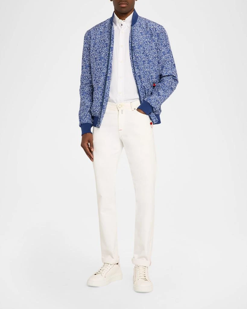 Kiton Men
s Floral Print Ribbed-Trim Blouson 2