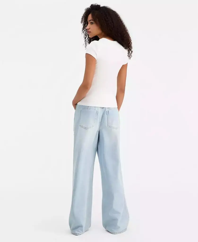 Vanilla Star Juniors' Lace-Trim Destructed Elastic-Back Jeans 3