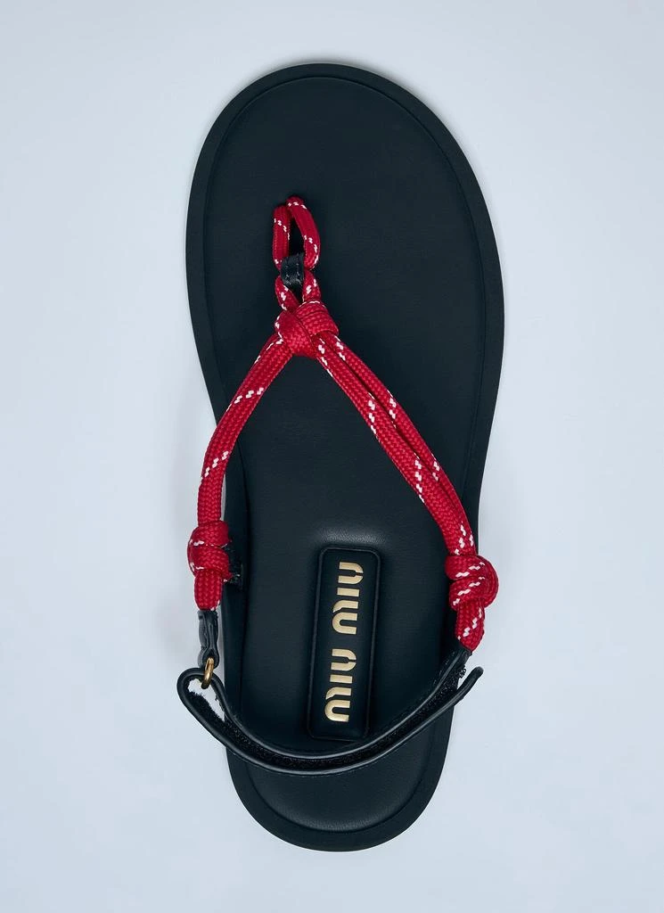 Miu Miu Riviere Cord And Leather Sandals 5