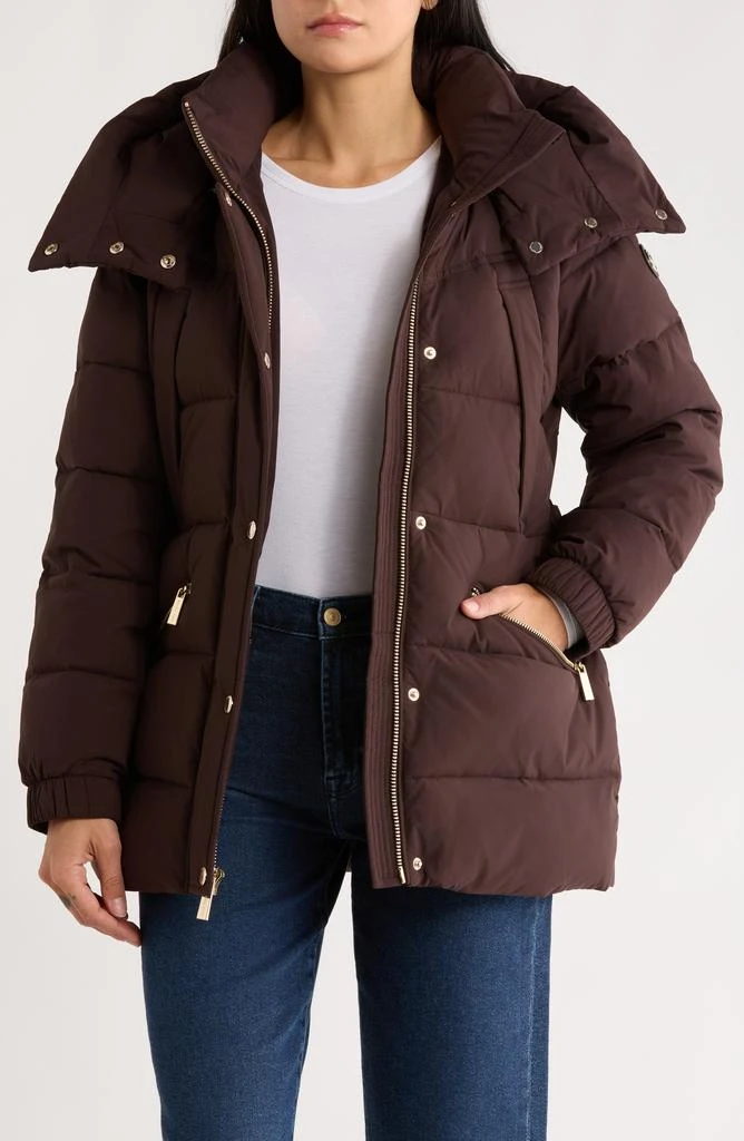 Michael Kors Belted Channel Quilted Hooded Puffer Coat 3