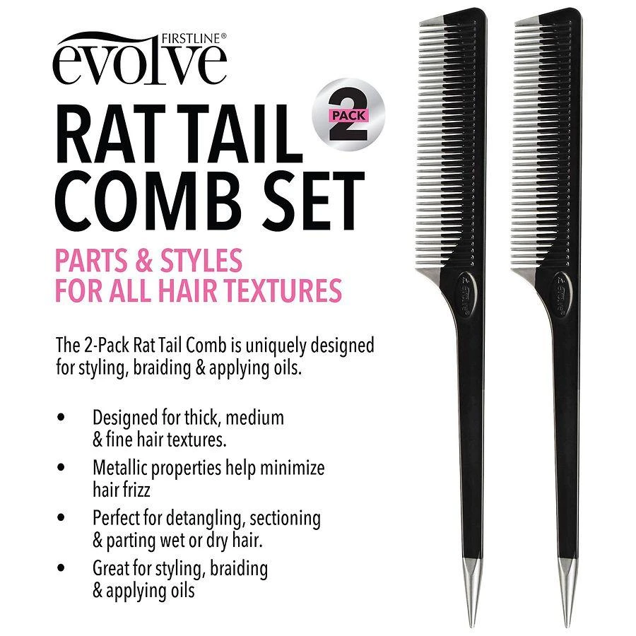Evolve Rat Tail Comb Set 4