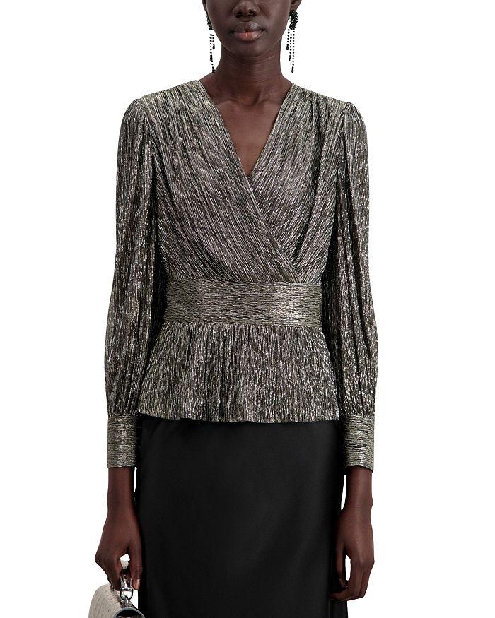 The Kooples Metallic Long Sleeve Top