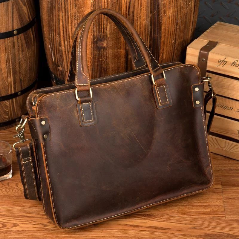 Steel Horse Leather The Viggo Briefcase | Genuine Leather Messenger Bag 2