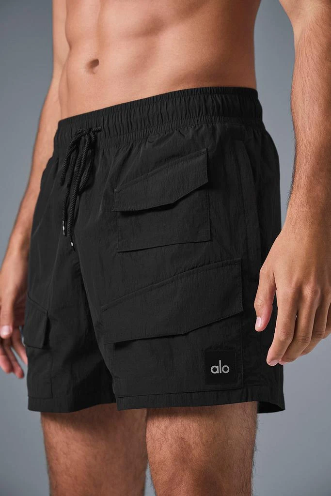 Alo 7" Crinkle Nylon Excursion Cargo Short - Black 4