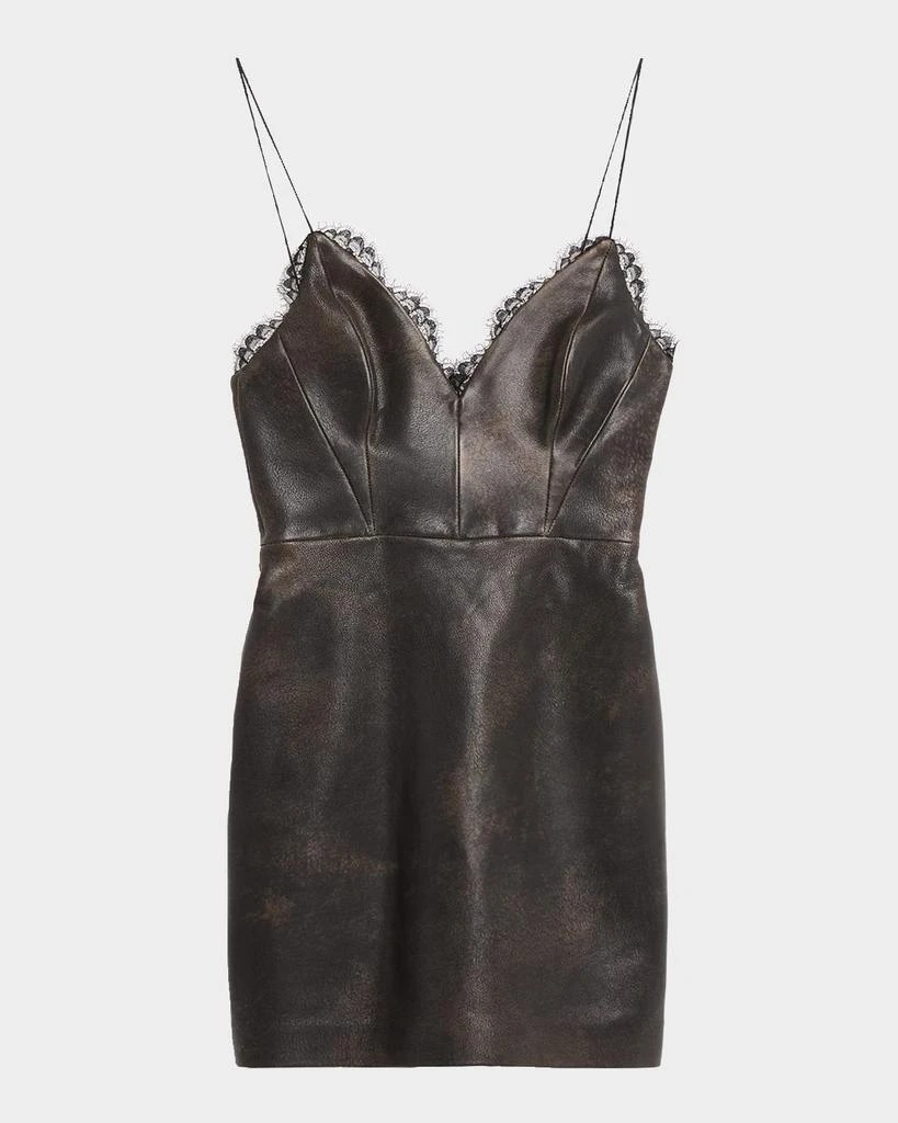 Alex Perry Bikini Mini Dress In Leather