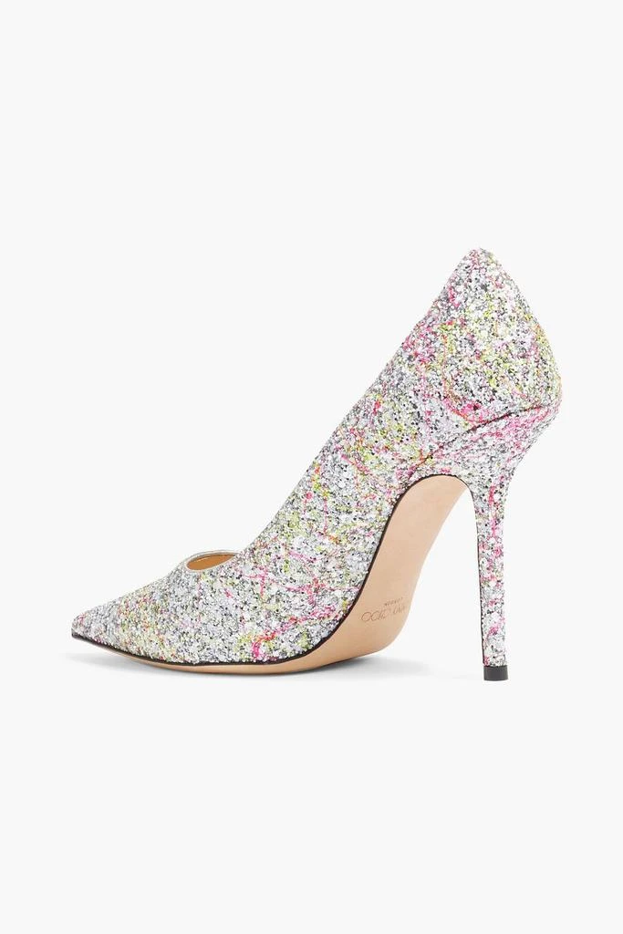 JIMMY CHOO Love 100 glittered woven pumps 3