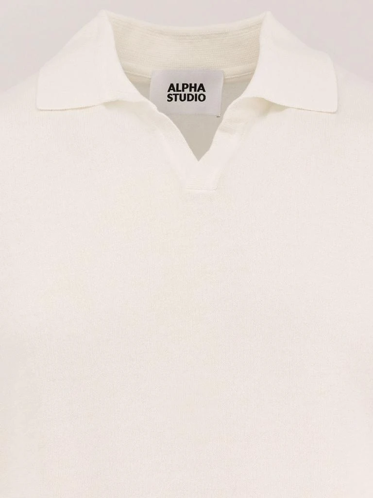 ALPHA STUDIO Cotton crepe polo shirt 3