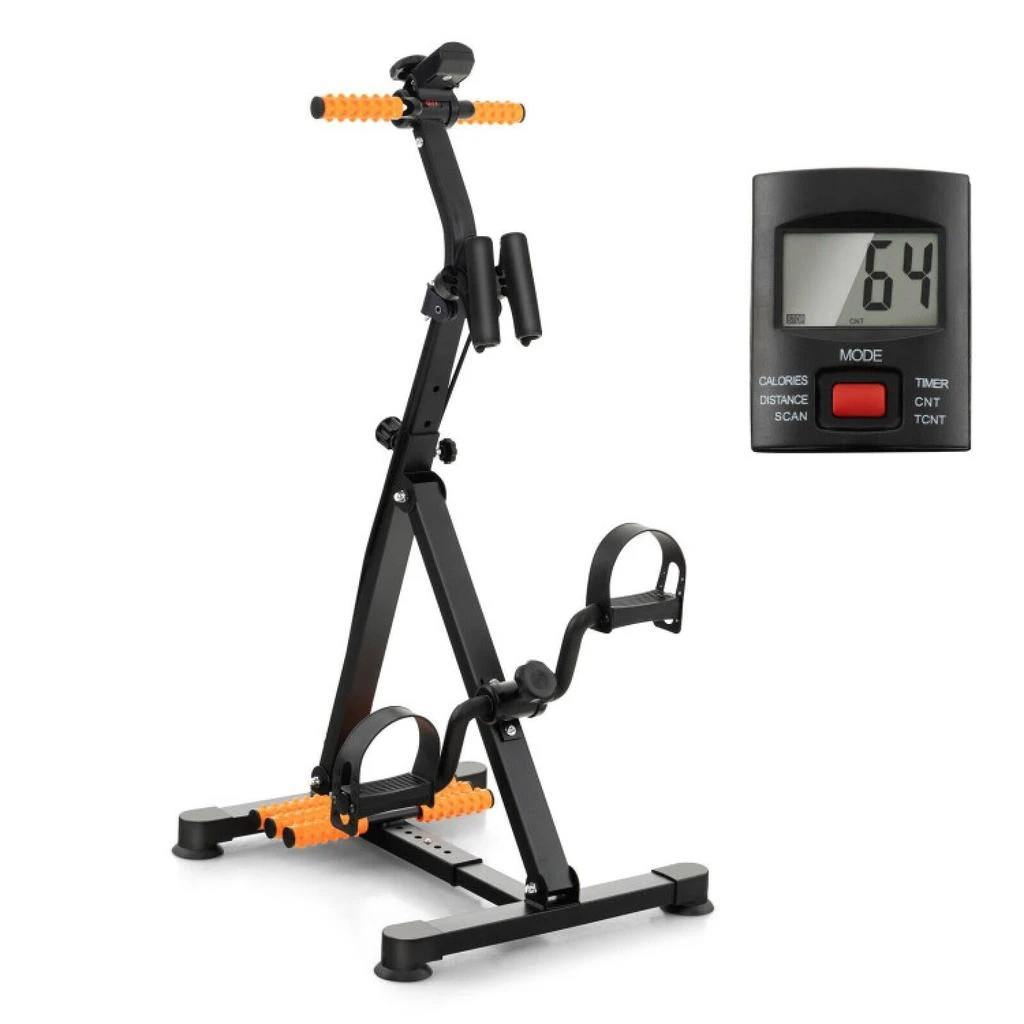 Hivvago Adjustable LCD Pedal Exercise Bike with Massage-Yellow