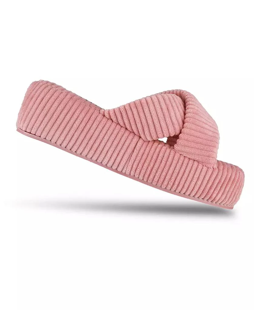 Jessica Simpson Women's Ribbed Terry Cross Band Slide Platform Slipper 11