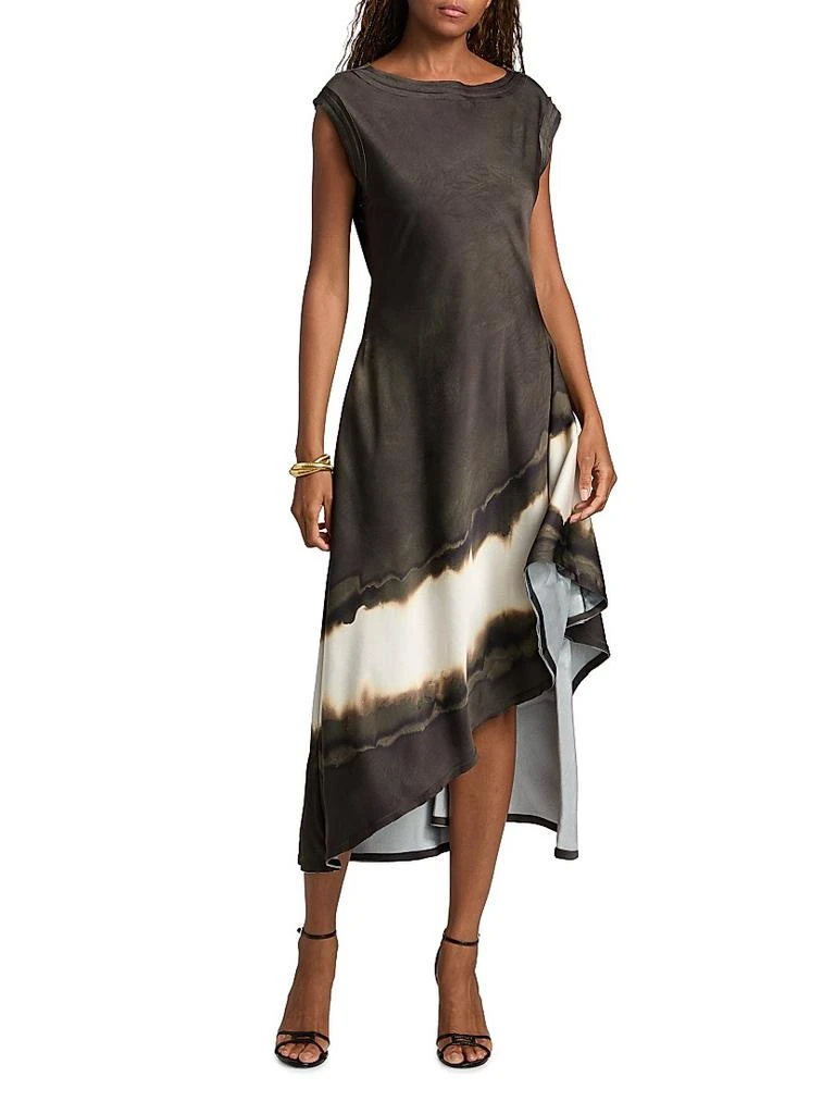 Jason Wu Burned Striped Asymmetric Midi-Dress 3