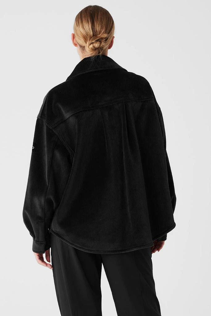 Alo Ribbed Velour Mountain Side Shacket - Black 2