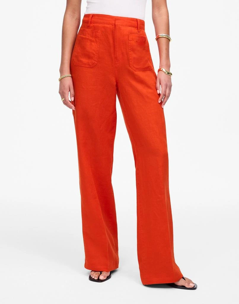 Madewell Patch Pocket Flare Pant in 100% Linen 2
