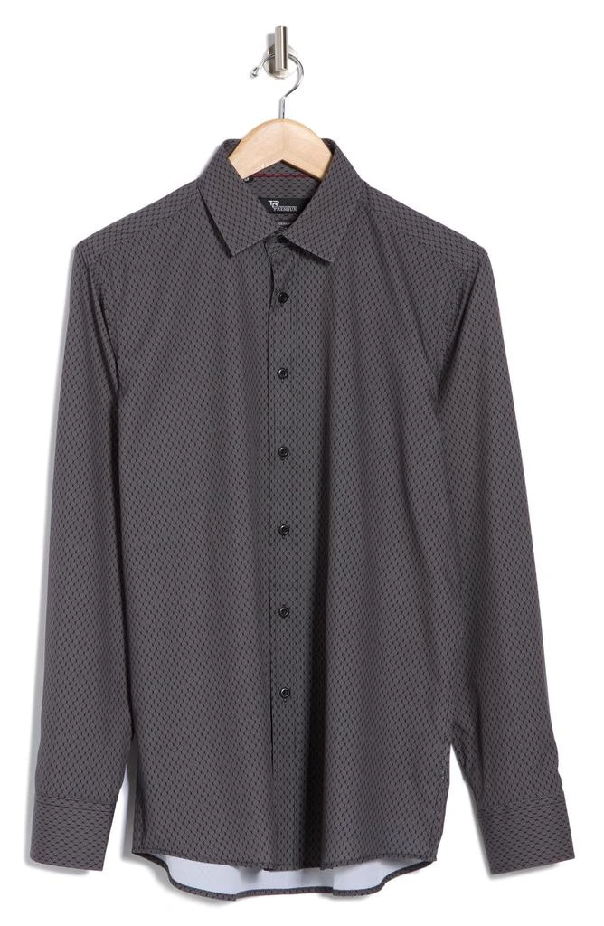 TR Premium Geo Print Stretch Button-Up Shirt 3