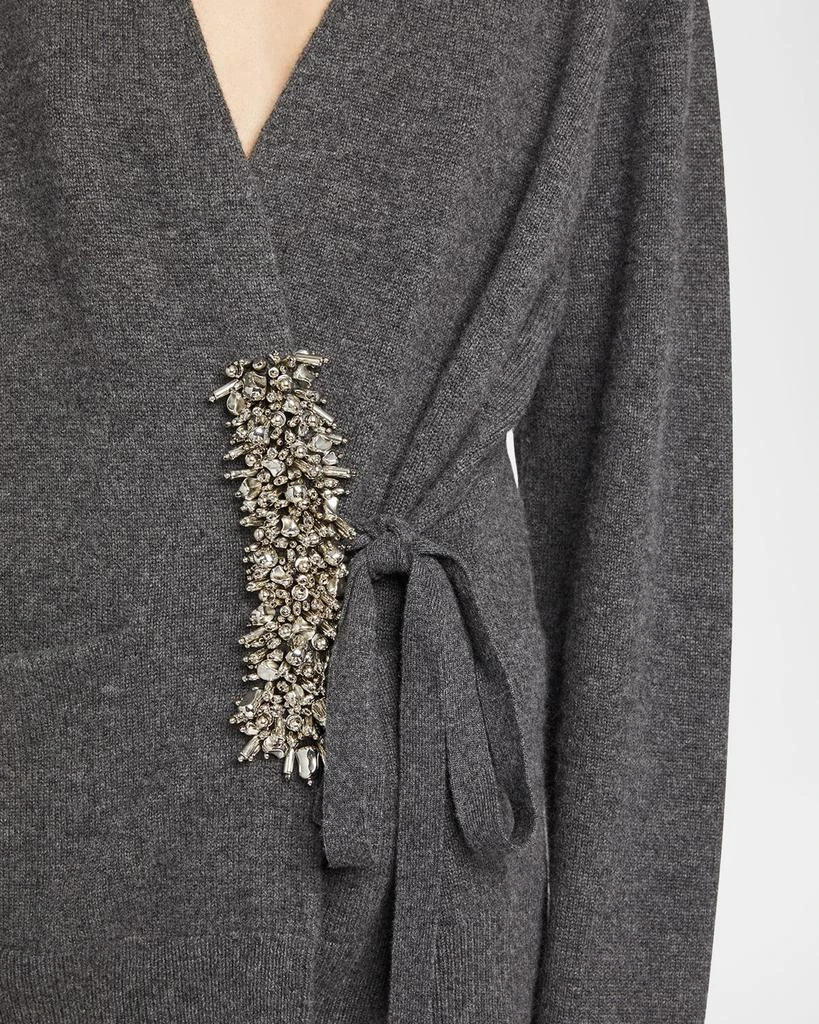 Dries Van Noten Tiah Beaded Cashmere Wrap Cardigan 5