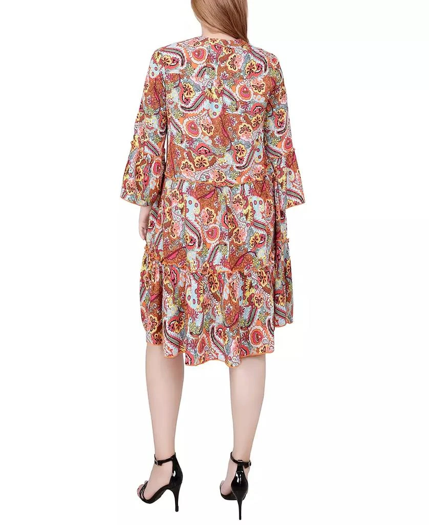 NY Collection Petite 3/4 Sleeve Tiered Dress 9