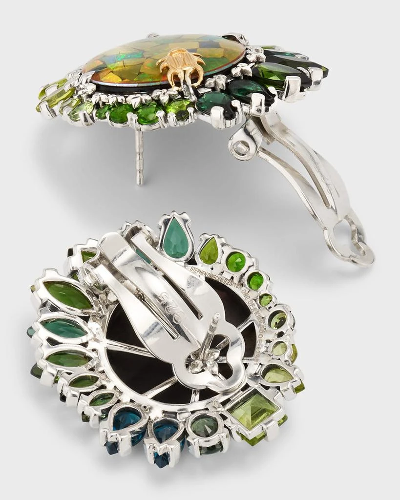 Stephen Dweck Opal Mosaic Earrings with Graduating Gemstone Halo 4
