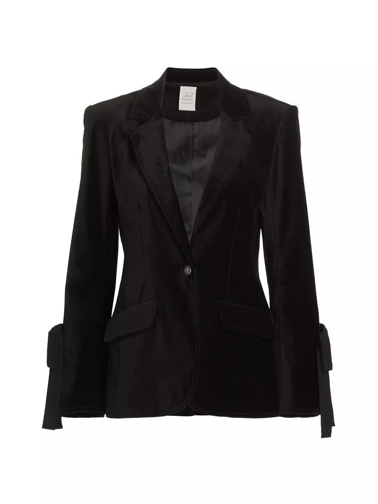 Cinq à Sept Lou Bow-Detailed Velvet Blazer 1