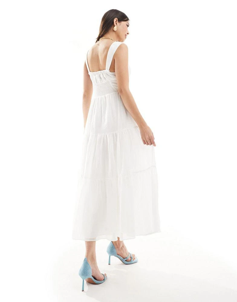 Forever New Ever New milkmaid midi dress in white 4