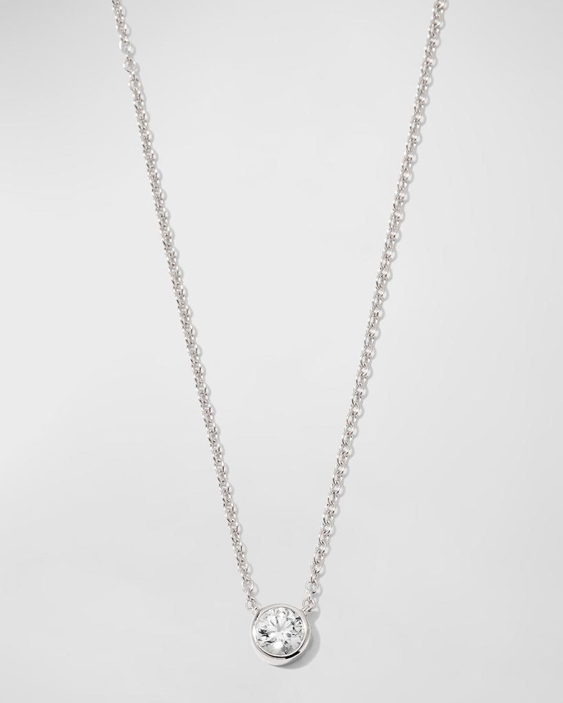 Memoire White Gold Solo Bezel Diamond Necklace, 18"L, 0.28-0.33tcw