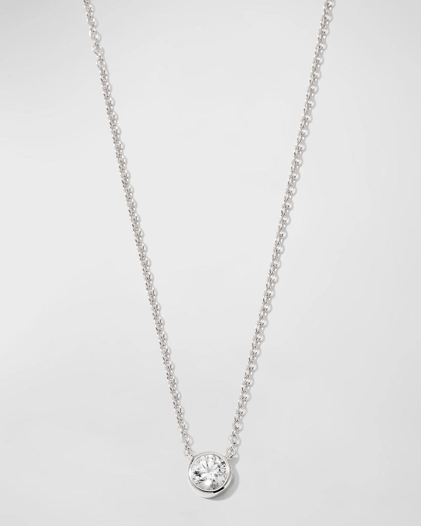 Memoire White Gold Solo Bezel Diamond Necklace, 18"L, 0.28-0.33tcw 1