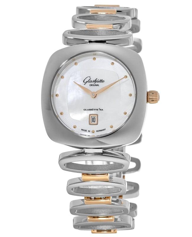 Glashütte Original Glashutte Original Pavonina Mother of Pearl Dial Rose Gold and Steel Women's Watch 1-03-01-26-06-14