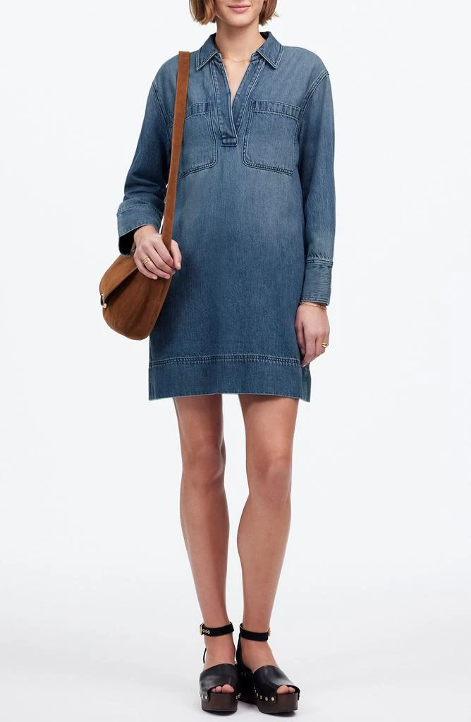 Madewell Airy Denim Edition Popover Minidress