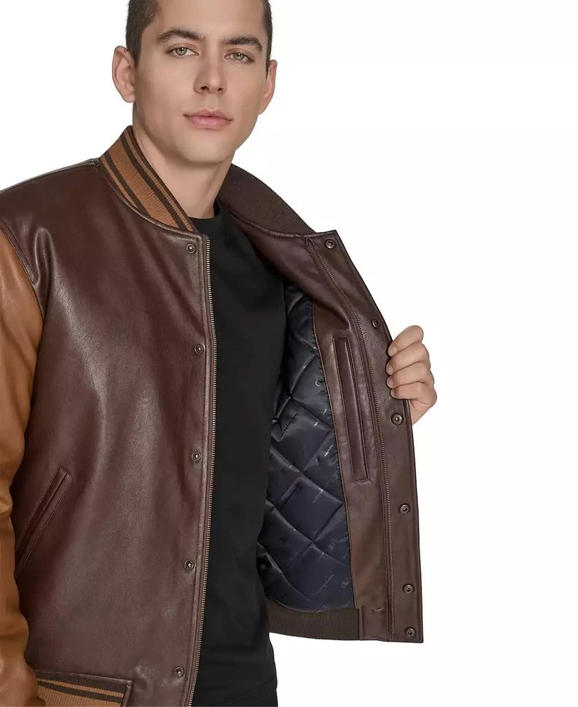 CHAMPION Men
s Faux Leather Varsity Jacket 5