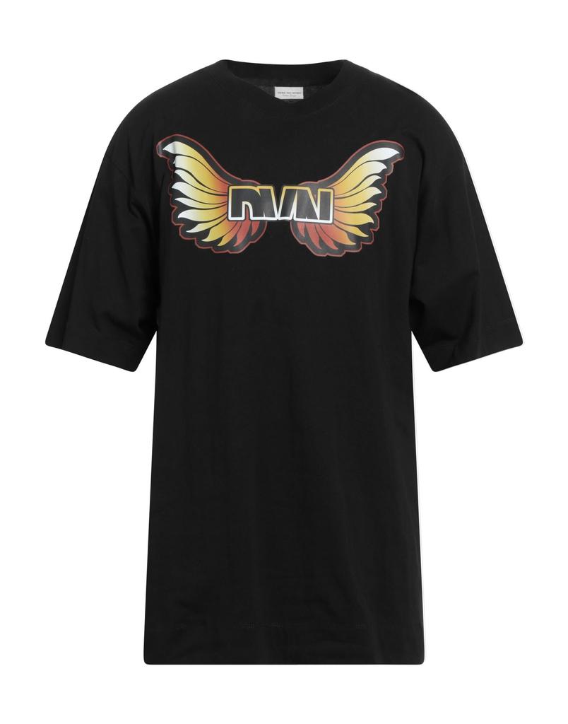 正規 DRIES VAN NOTEN Sheer Draped T-shirt Black Draped T-shirt by Dries Van Noten on Sale