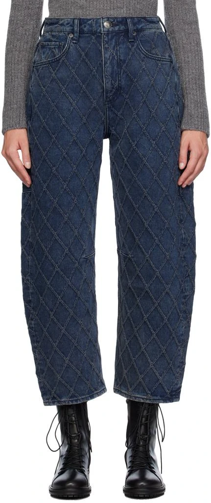 Rag & Bone Blue Charlie High-Rise Barrel Jeans 1