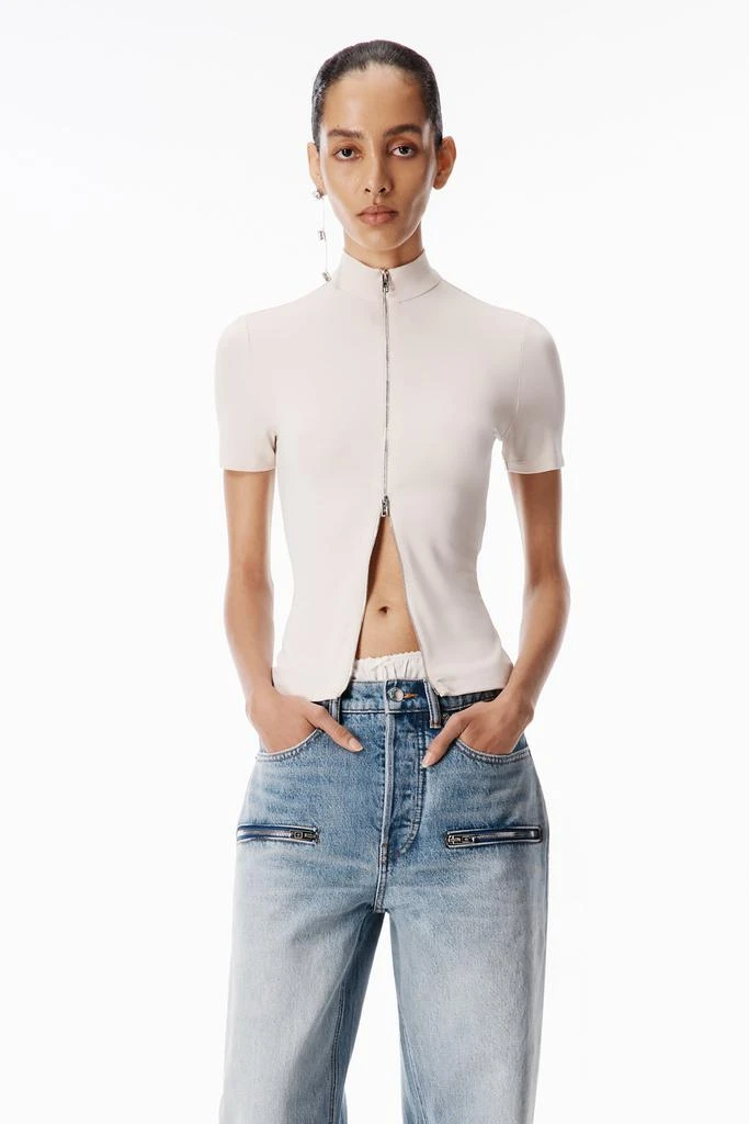 Alexander Wang Rashguard Mock Neck Short Sleeve Top 3
