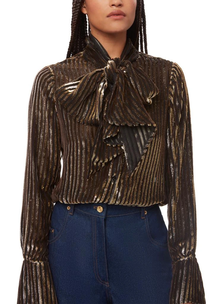 Nina Ricci Tie-Neck Velvet Shirt 2