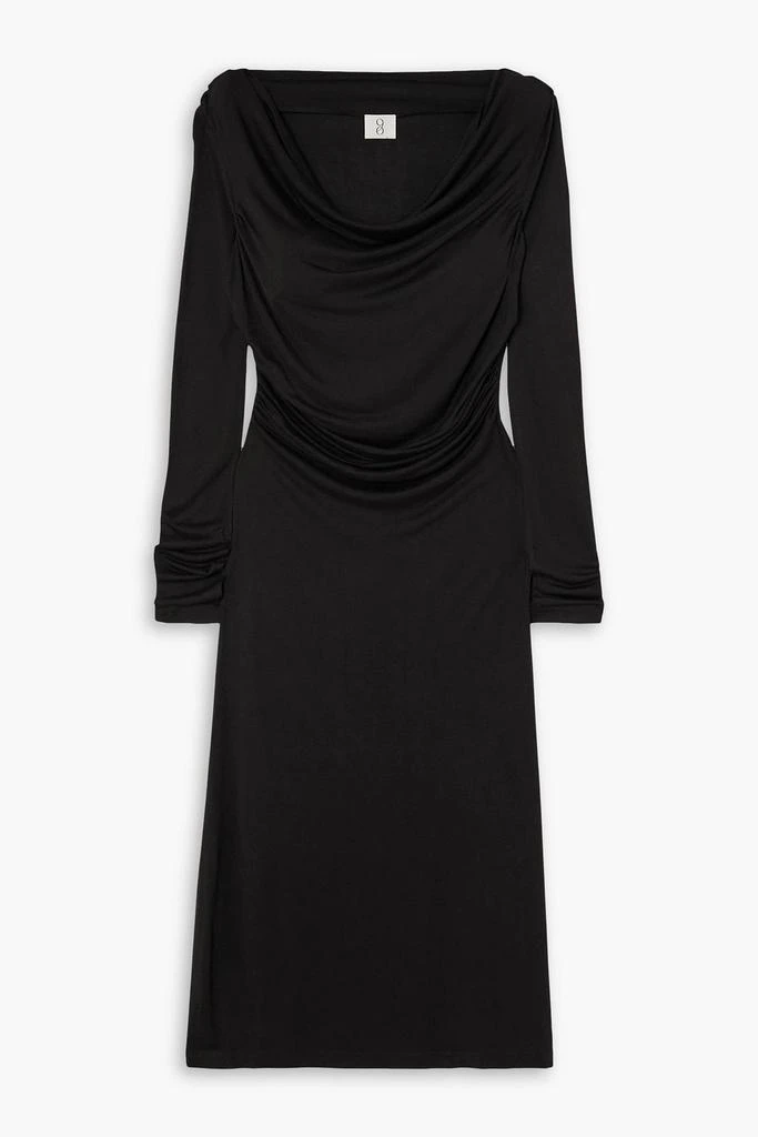 NINETY PERCENT Inver draped stretch-Micro Modal midi dress 1
