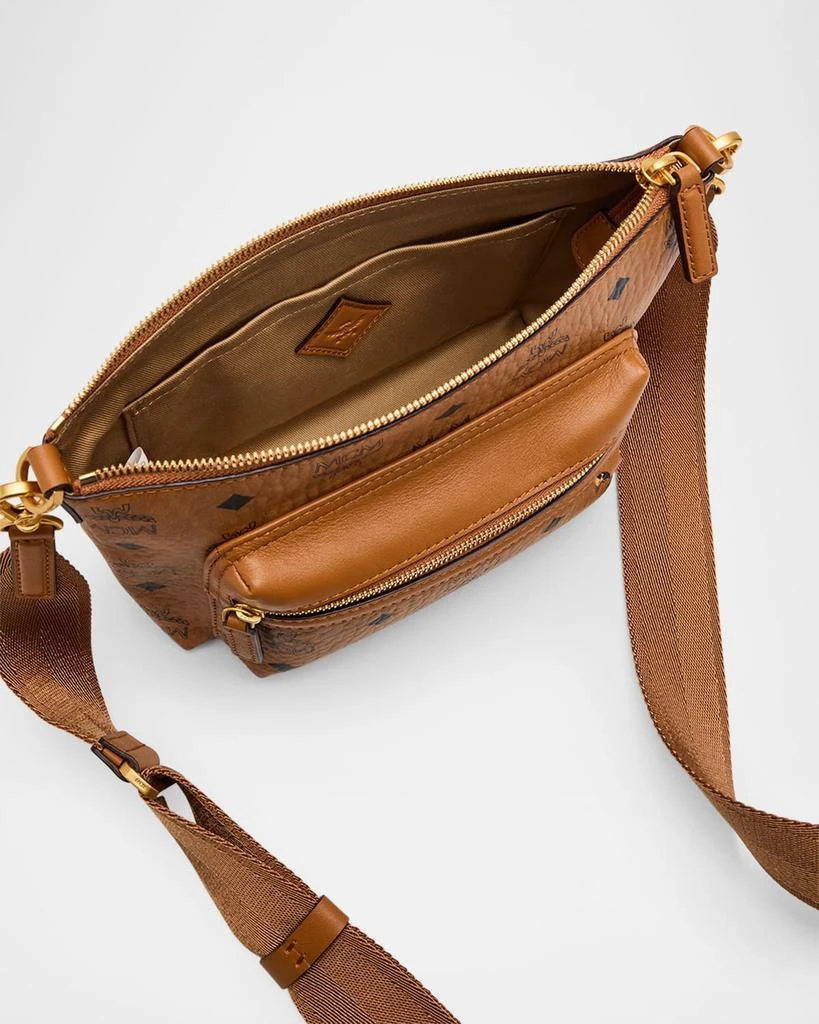 MCM Men's Aren Small Visetos Leather Crossbody Bag 4