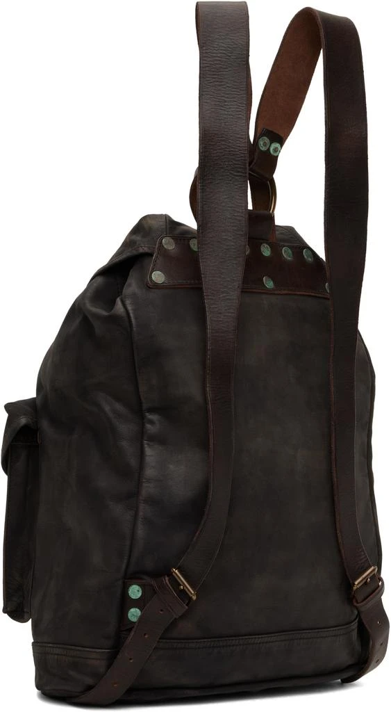 RRL Black Leather Backpack 3