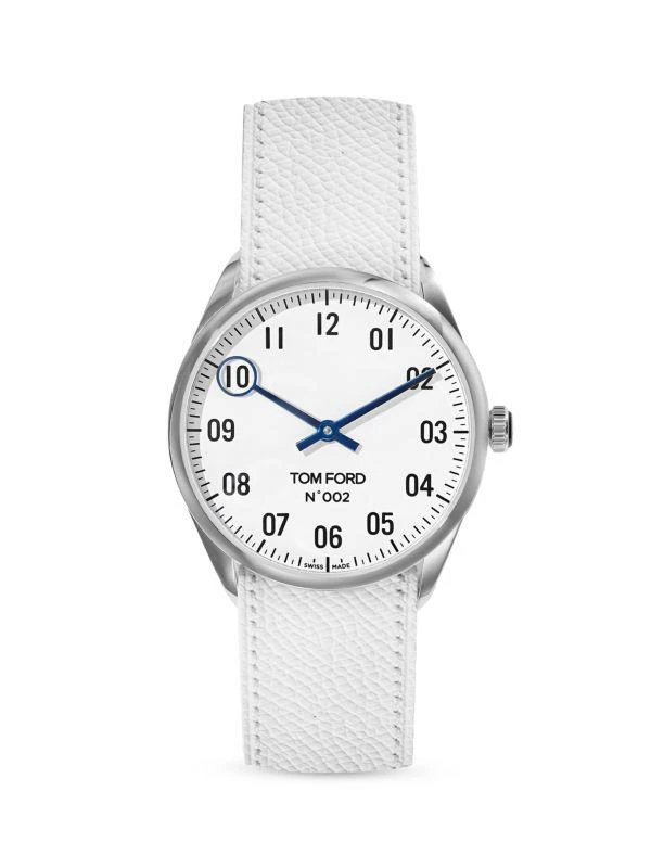 Tom Ford N.002 38MM Stainless Steel & Leather Strap Watch 1