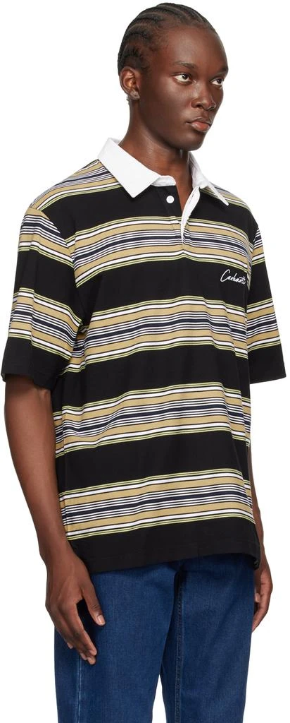 Carhartt WIP Black & Yellow Gaines Rugby Polo 2
