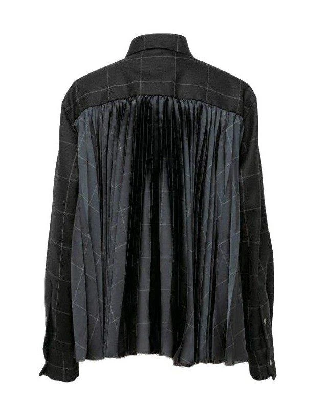 Sacai Sacai Windowpane Pleated Shirt 2