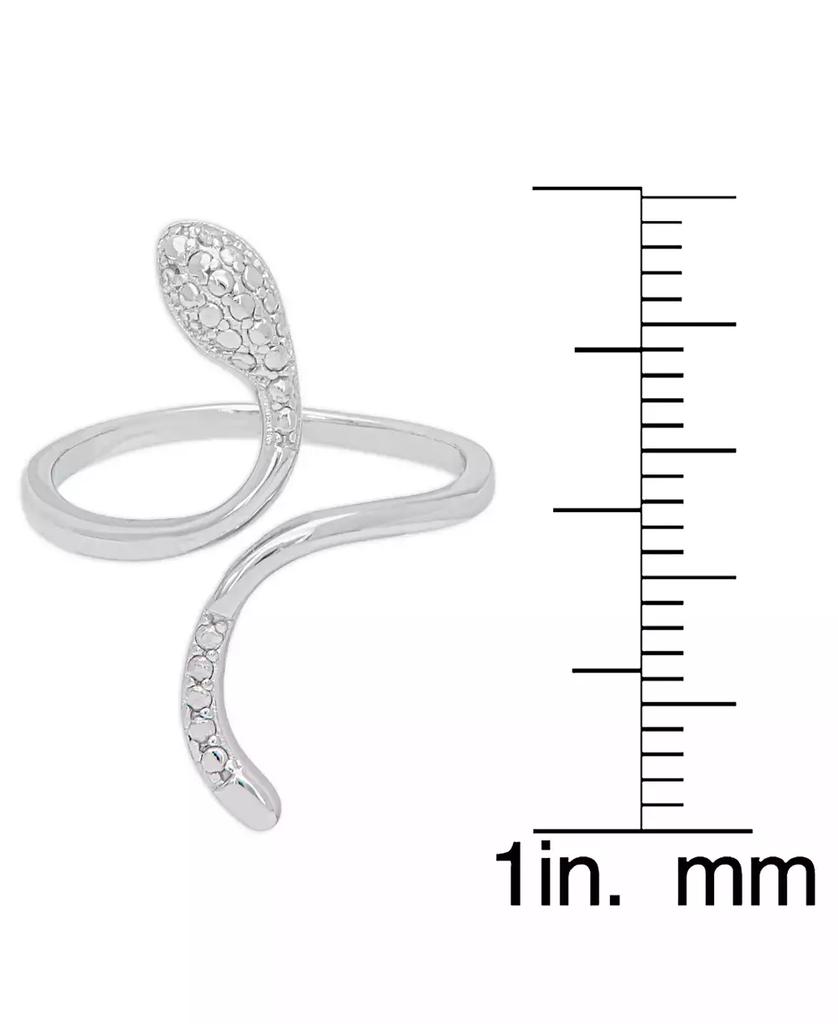 Macy's Diamond Accent Snake Ring in Fine Silver Plate