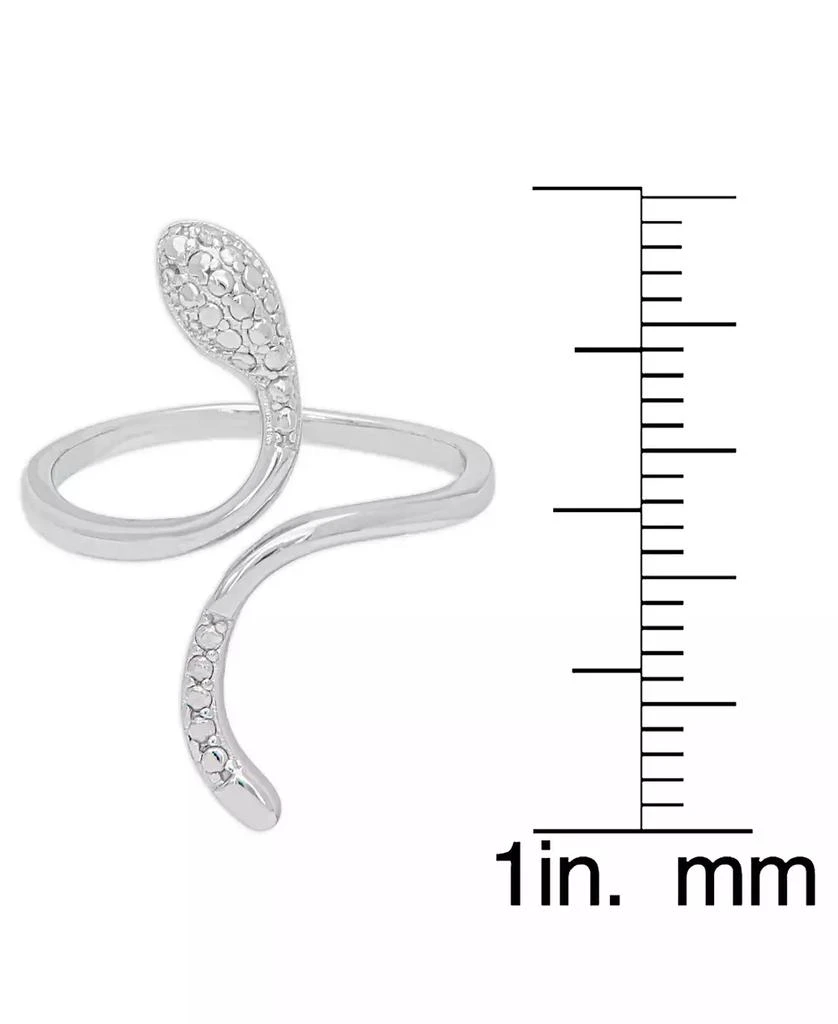 Macy's Diamond Accent Snake Ring in Fine Silver Plate 2