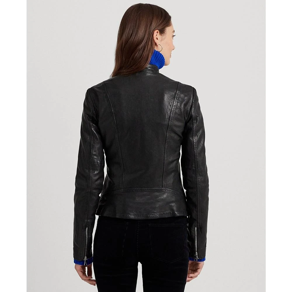 Lauren Ralph Lauren Women's Tumbled Leather Moto Jacket 2