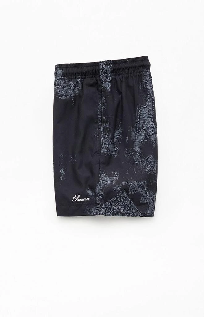 PacSun Black Blotch Bandana Eco 4.5" Swim Trunks 3