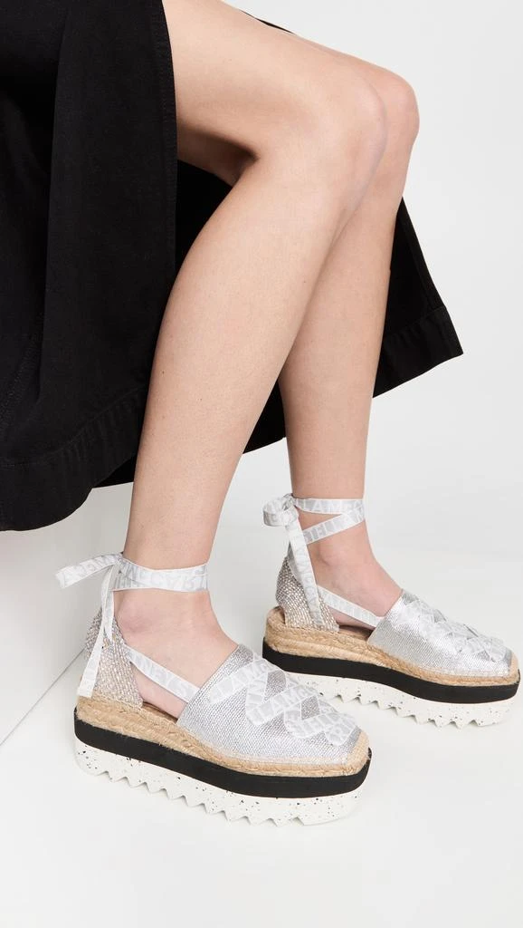 Stella McCartney Gaia Laminated Cotton Platform Espadrilles 3