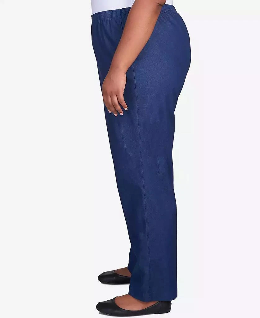 Alfred Dunner Plus Size Classic Denim Pull-On Straight-Leg Short Length Pants 3